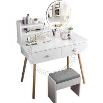 Enya Dressing Table with Matching Stool (White)